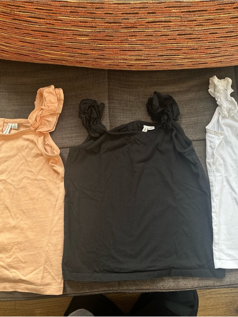 Janie and Jack Black Ruffled-Strap Tank Top